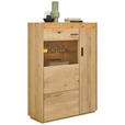 HIGHBOARD Eichefarben  94,8/133,5/37 cm  - Eichefarben/Schwarz, Natur, Glas/Holz (94,8/133,5/37cm) - Linea Natura