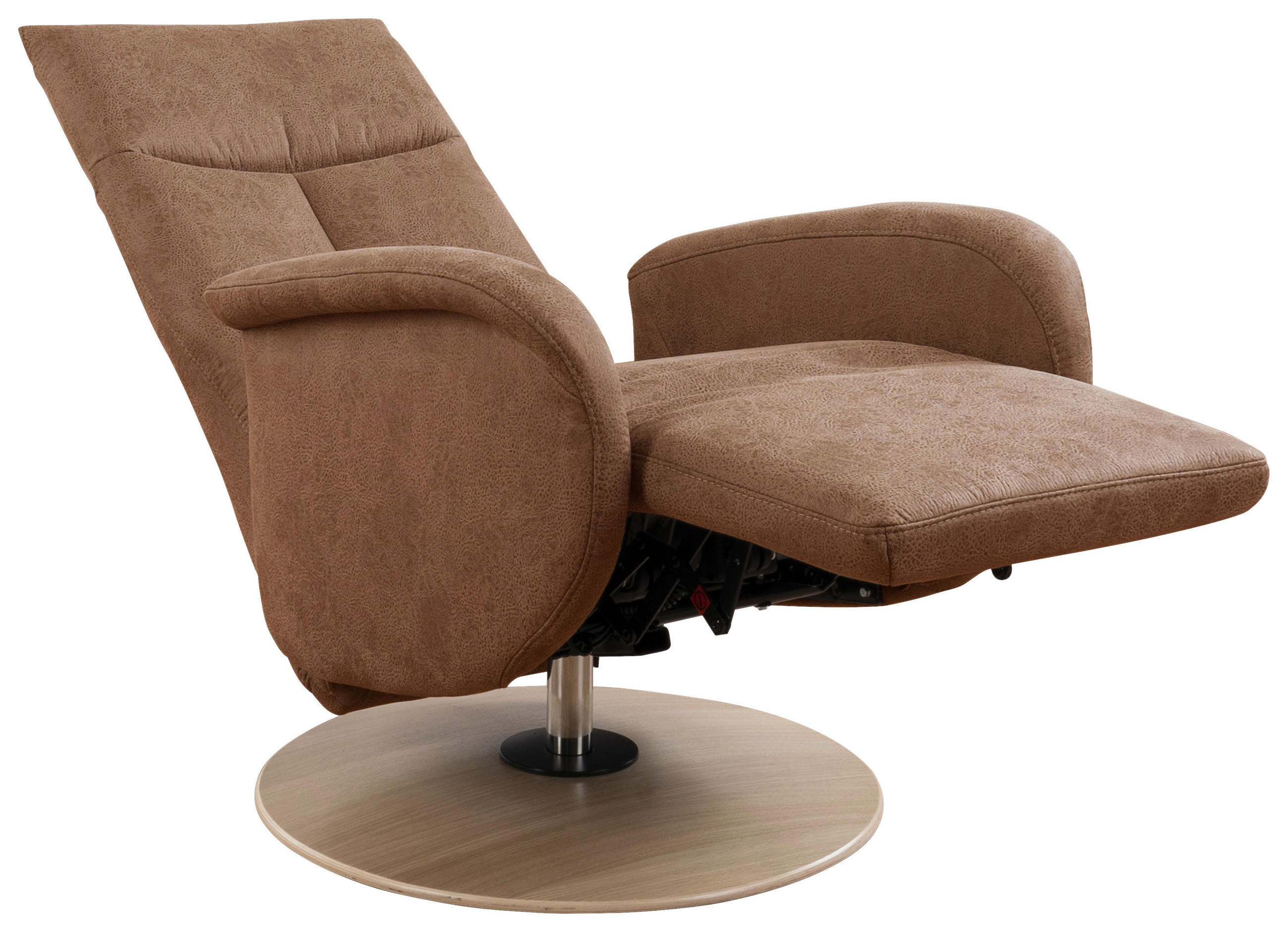 DREHSTUHL Mikrofaser Haselnussfarben  - Eiche Bianco/Haselnussfarben, KONVENTIONELL, Holz/Textil (75/112/82cm) - Sit & More