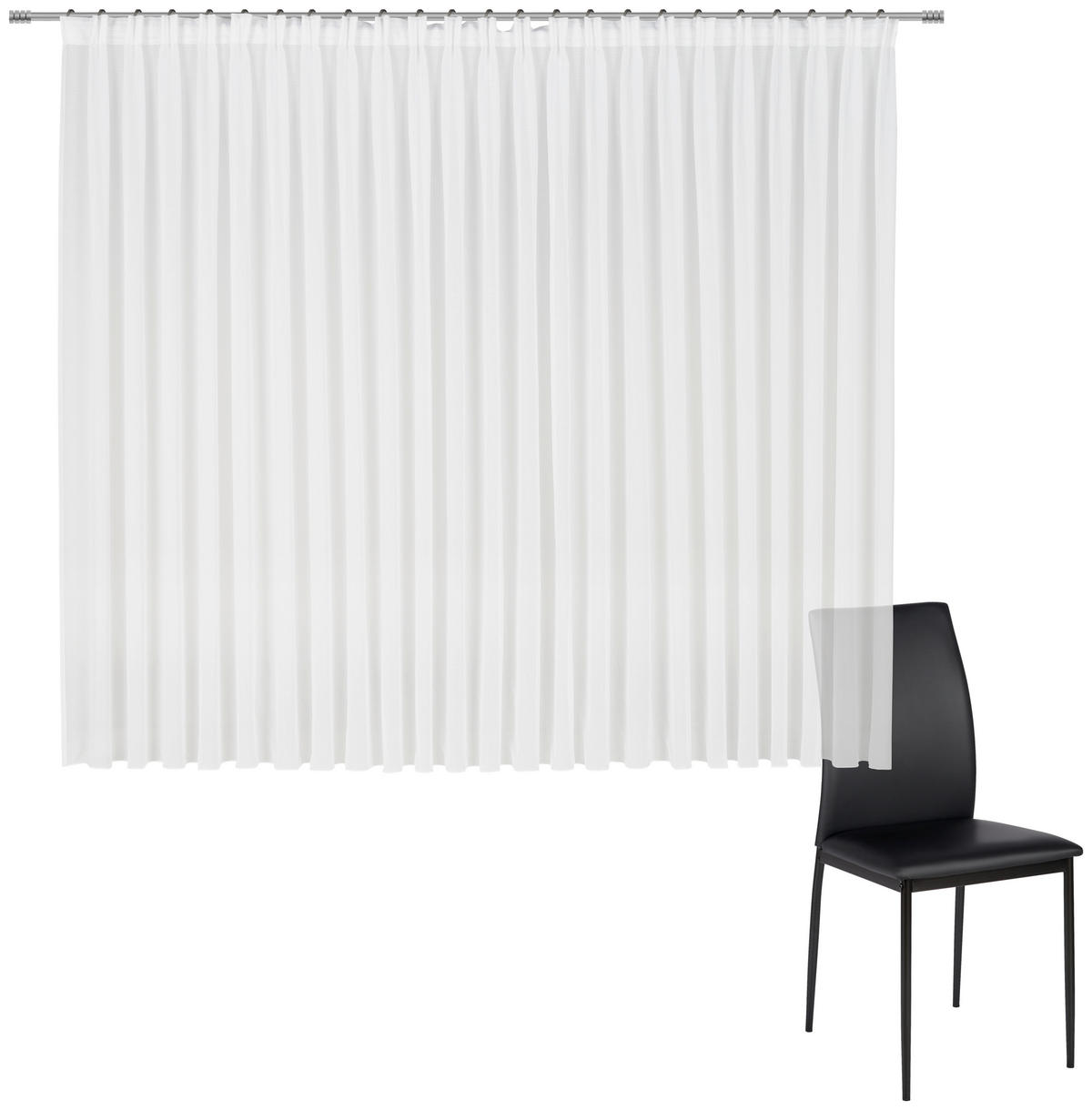 KUSOVÁ ZÁCLONA, 450/145 cm - biela, Basics, textil (450/145cm) - Esposa