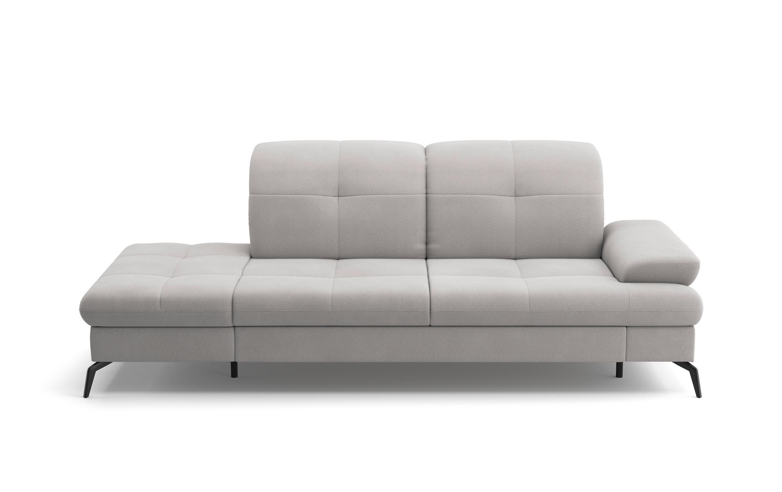 RÉCAMIERE in Flachgewebe Silberfarben  - Silberfarben/Schwarz, KONVENTIONELL, Textil/Metall (231/90/122cm) - Sit & More
