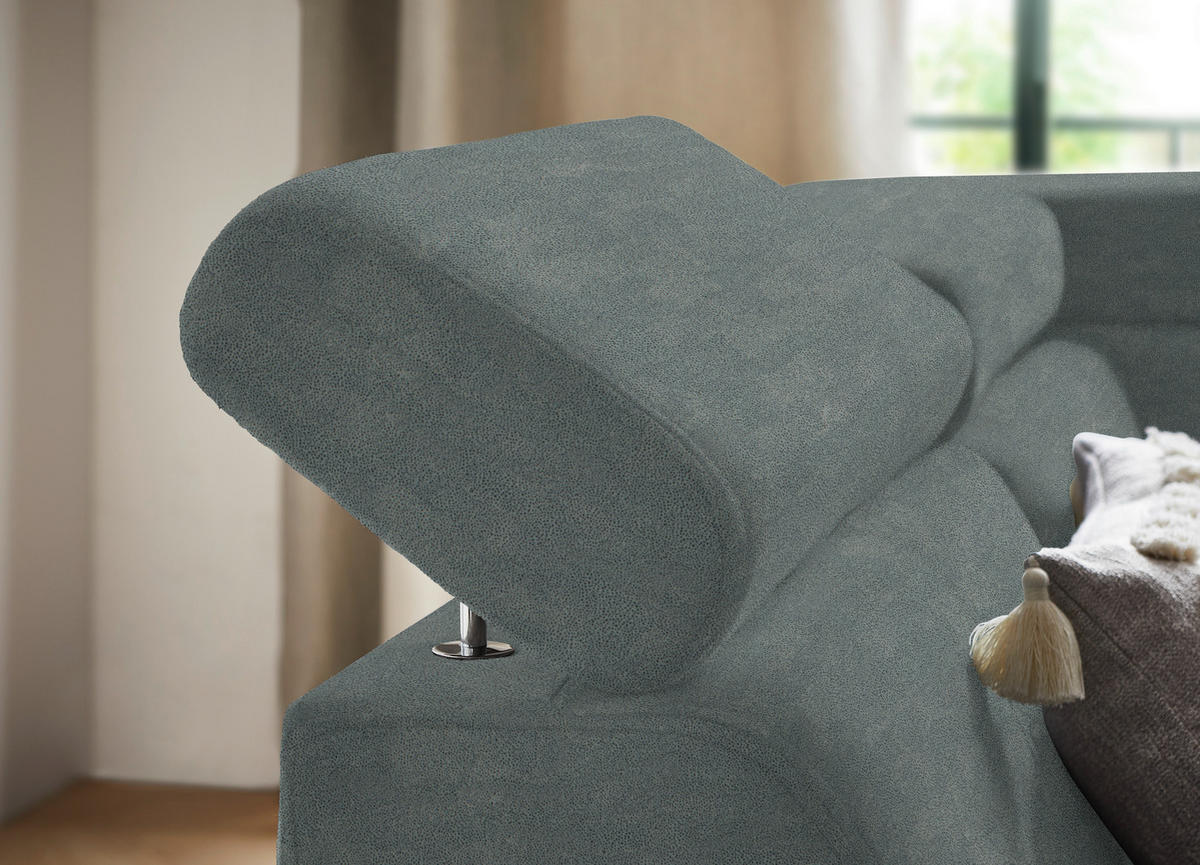 ECKSOFA in Mikrofaser Grau  - Schwarz/Grau, Design, Textil/Metall (203/260cm) - Stylife