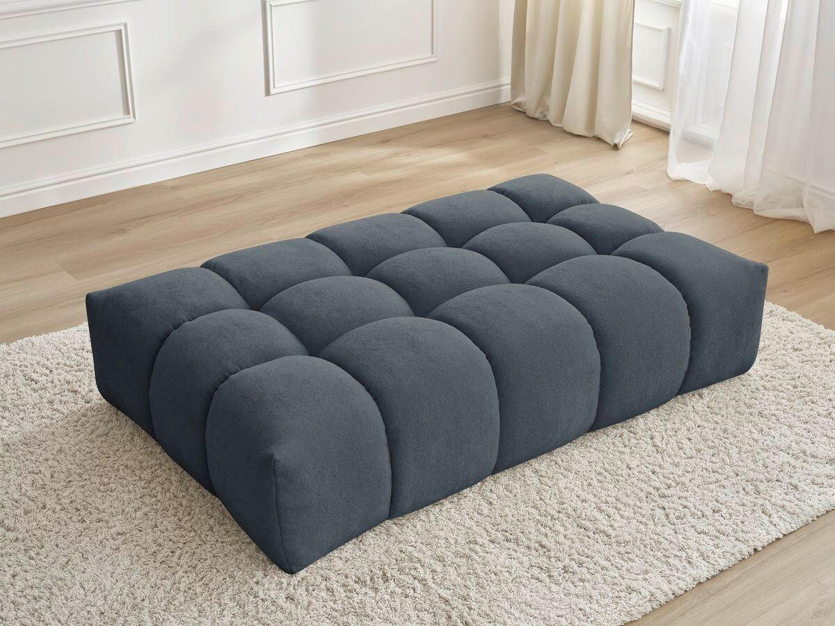 HOCKER EVEREST Struktur Dunkelblau  - Schwarz/Dunkelblau, MODERN, Kunststoff/Textil (166/100/40cm)