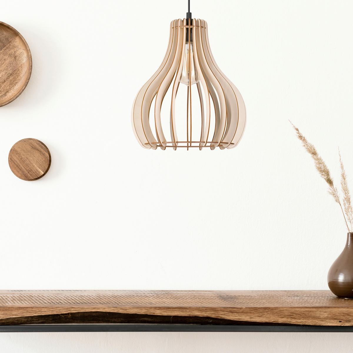 HÄNGELEUCHTE 29/120 cm  - Kernbuche, Natur, Holz (29/120cm)