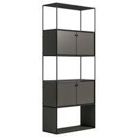 MAPPSKÅP - svart/antracit, Design, metall/trämaterial (80,7/199/35,8cm) - Novel