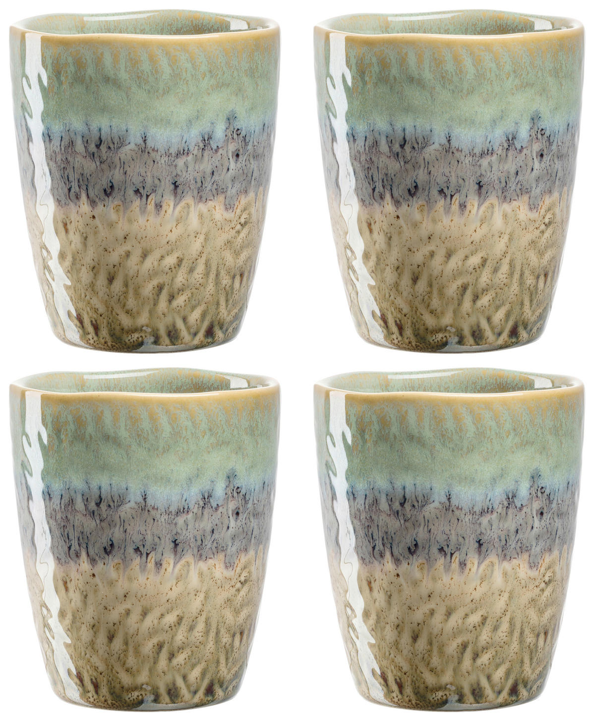 TASSENSET 4-teilig  - Blau/Anthrazit, LIFESTYLE, Keramik (8,2/10/8,2cm) - Leonardo