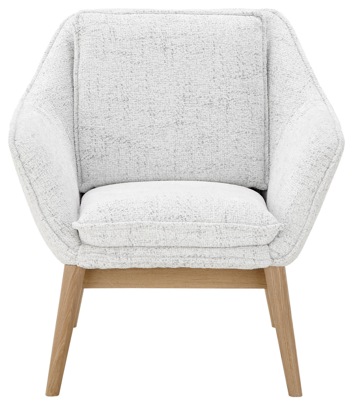 SESSEL in Chenille Hellgrau  - Hellgrau/Naturfarben, KONVENTIONELL, Holz/Textil (77/90/85cm) - SetOne by Musterring