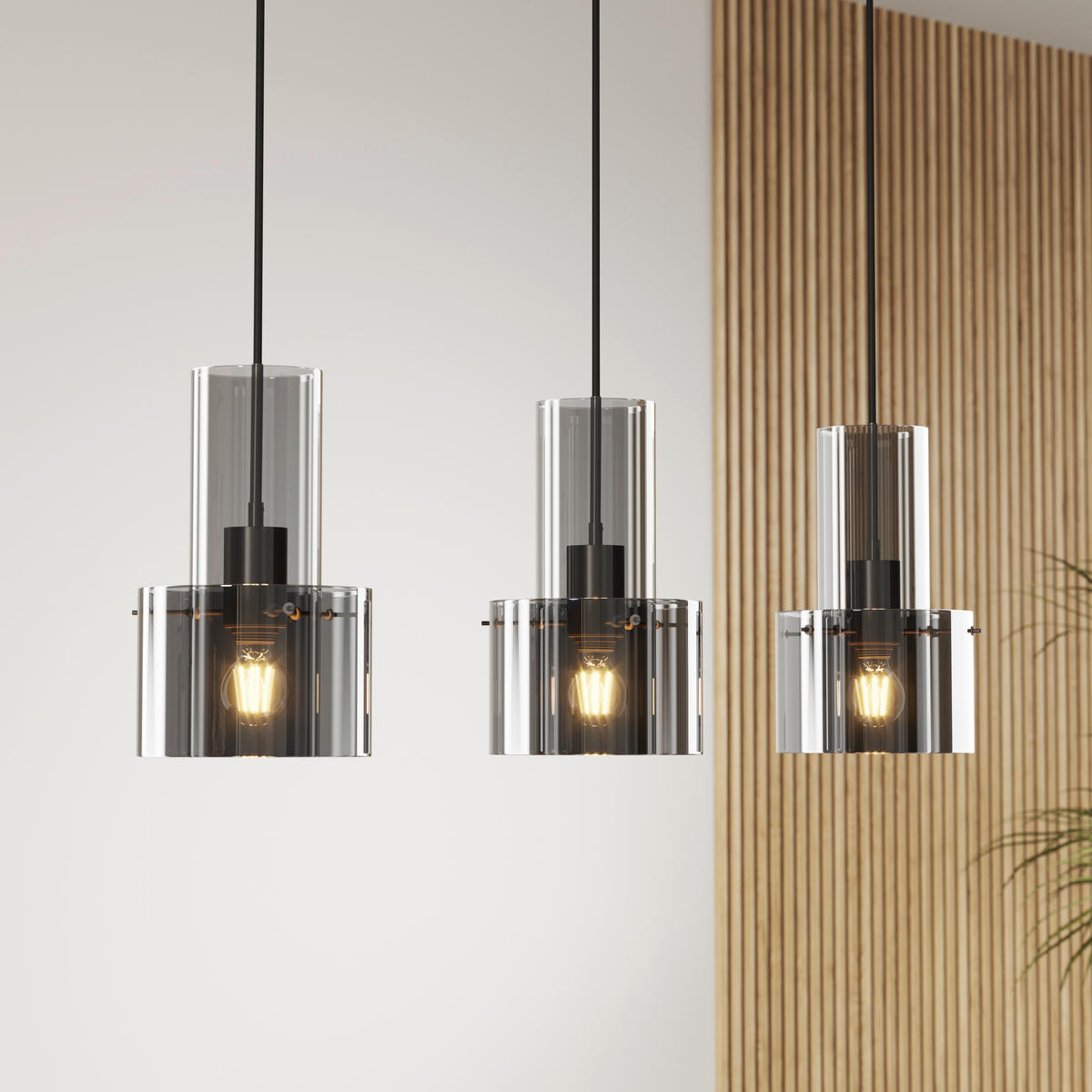 Lustră 97/18/150 cm  - gri închis, Design, sticlă/metal (97/18/150cm) - Dieter Knoll