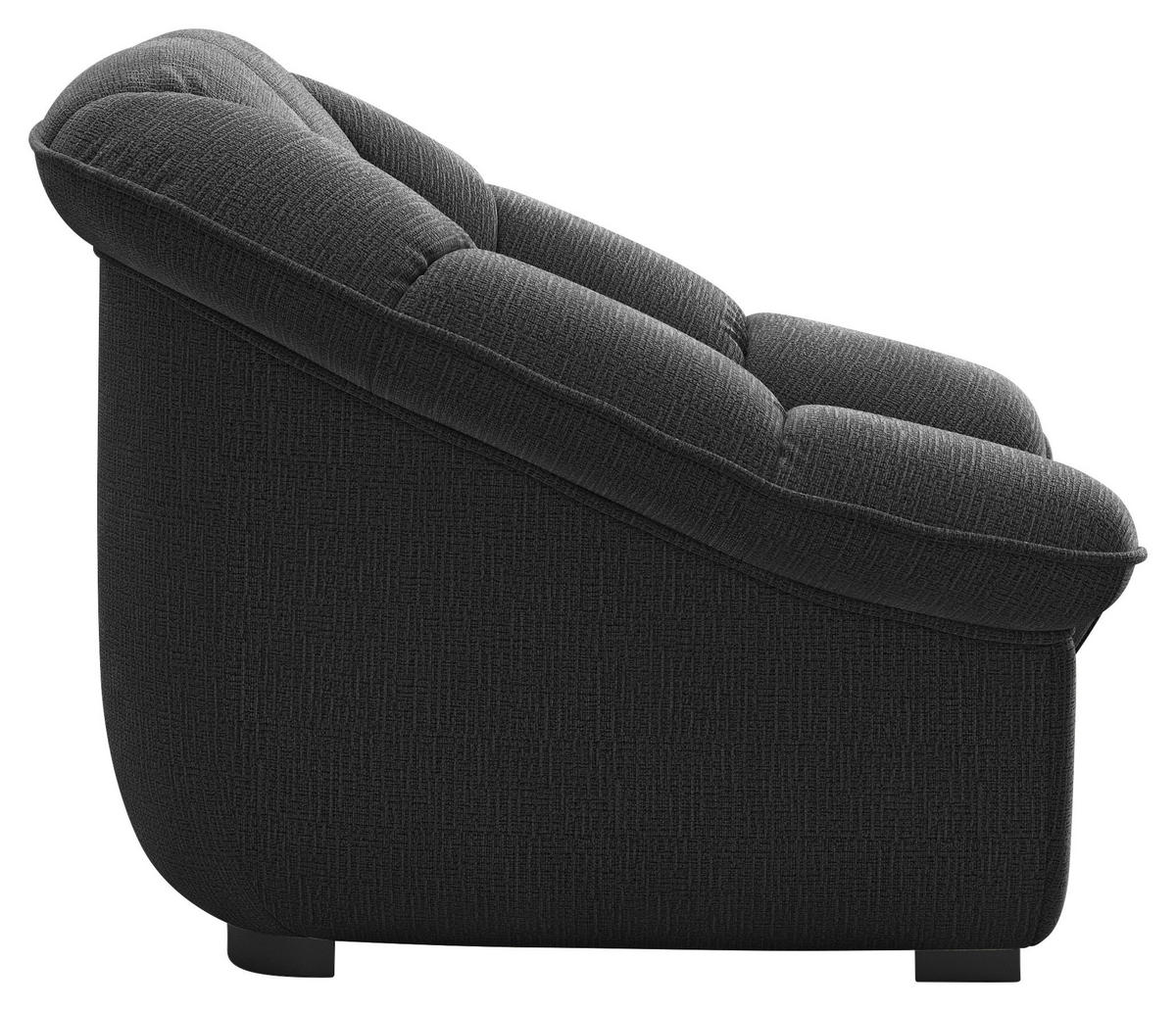 SESSEL in Chenille Schwarz  - Schwarz, KONVENTIONELL, Kunststoff/Textil (110/88/104cm) - Welnova