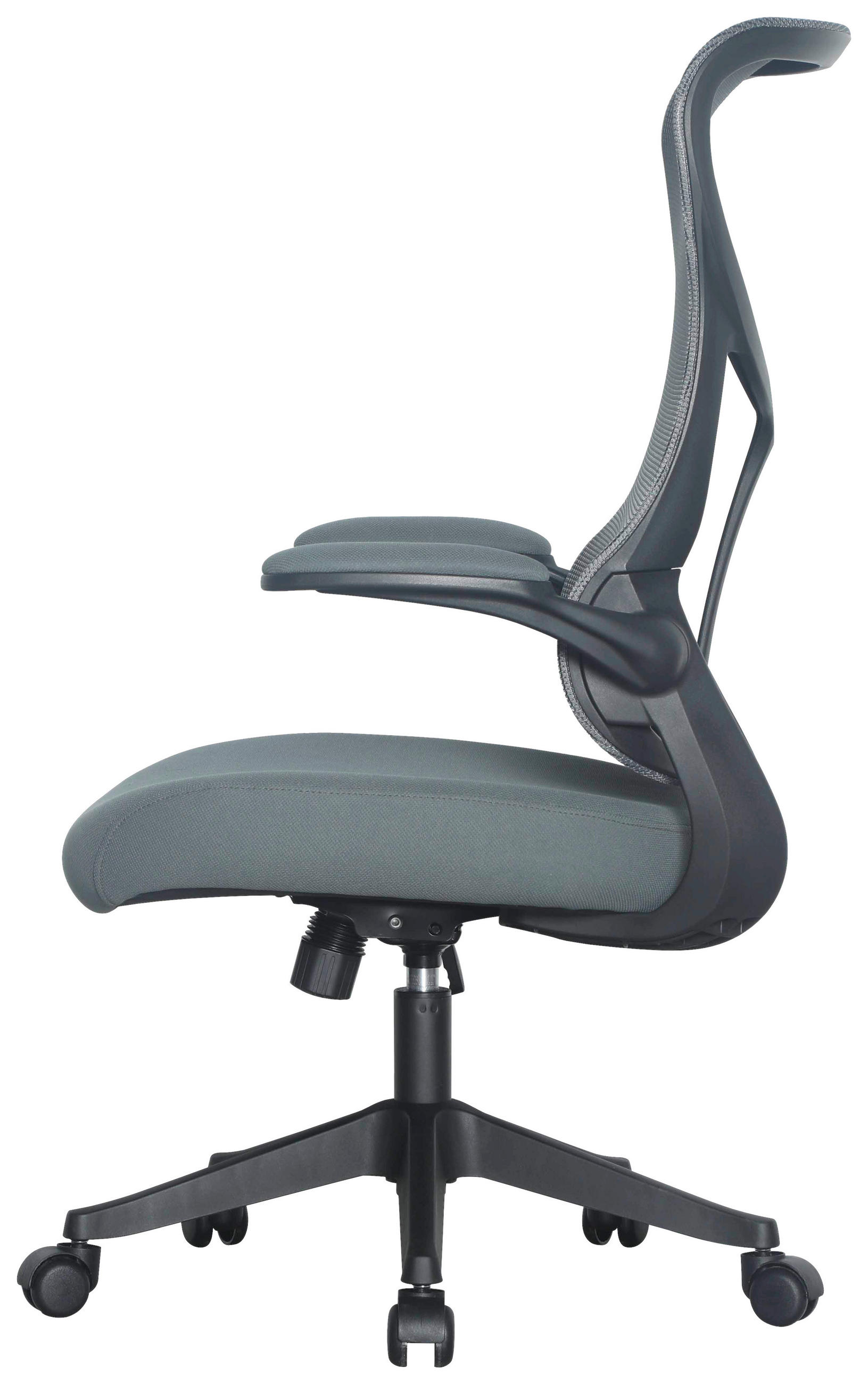 DREHSTUHL Netzbespannung Grau  - Schwarz/Grau, MODERN, Holz/Kunststoff (65/108/116/66cm) - MID.YOU