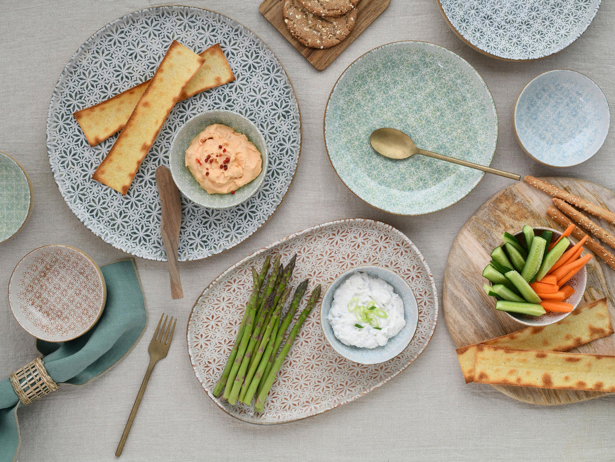 TAFELSERVICE Uno Emiliana 12-teilig  - Creme/Rosa, Basics, Keramik - Creatable