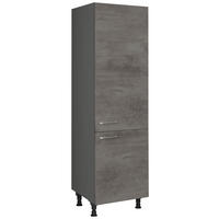 GERÄTEUMBAUSCHRANK 60/216,6/58 cm  in Schieferfarben  - Schieferfarben/Edelstahlfarben, MODERN, Holzwerkstoff/Metall (60/216,6/58cm) - Nobilia