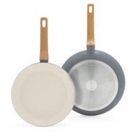 PFANNENSET Essence Aluminium 2-teilig  - Dunkelgrau/Tannenholzfarben, Basics, Kunststoff/Metall (26 + 30cm) - GreenPan