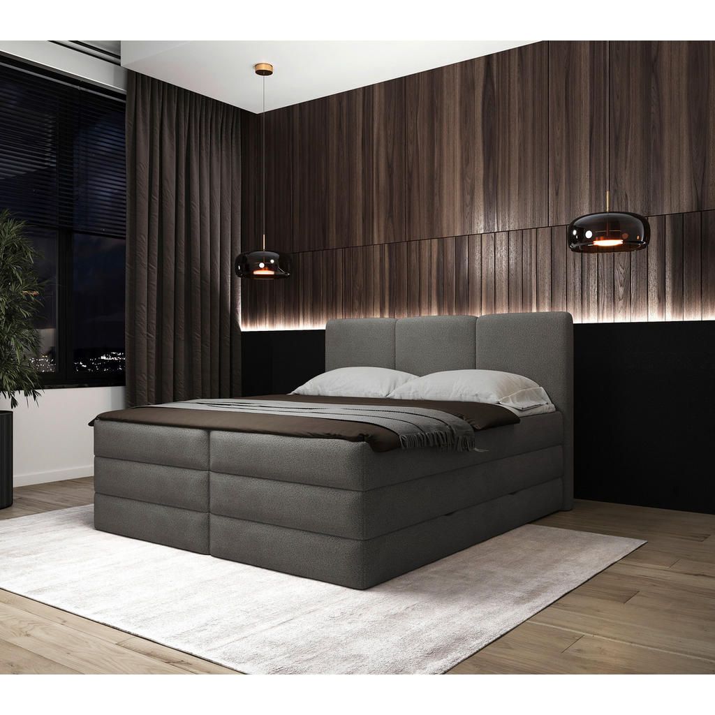 Boxspringbett Mit Topper & Bettkasten 180x200 Castel K