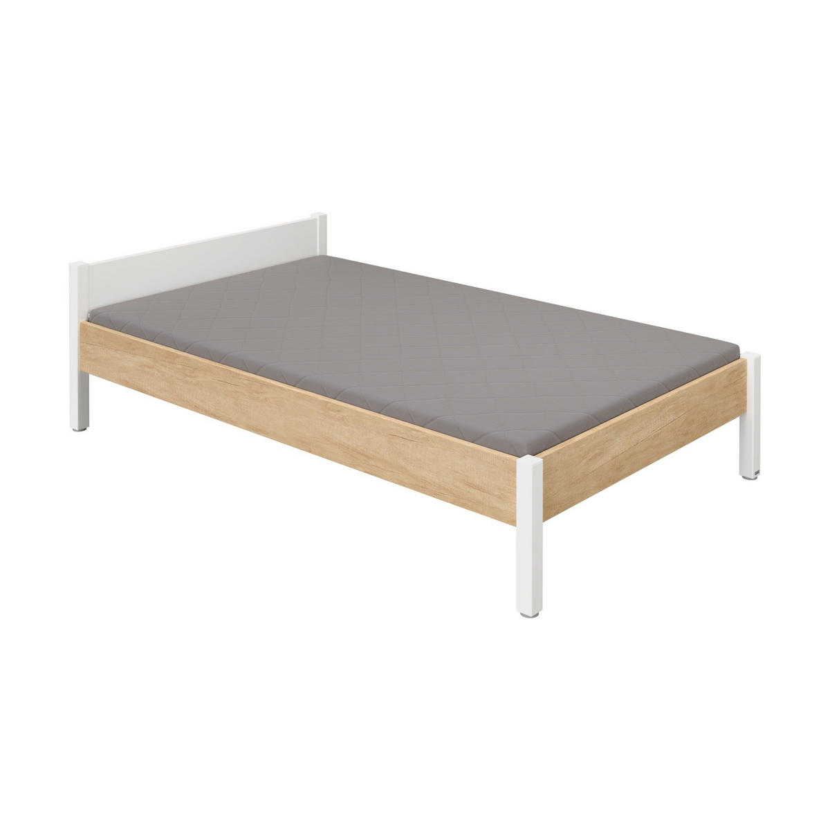 BETT 90/200 cm  in Weiss, Eichefarben   - Weiss/Eichefarben, Basics, Holzwerkstoff (90/200cm) - Paidi