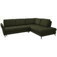 ECKSOFA in Struktur Olivgrün  - Schwarz/Olivgrün, Natur, Textil/Metall (288/233cm) - Valnatura