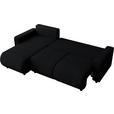 ECKSOFA Schwarz Webstoff  - Schwarz, MODERN, Kunststoff/Textil (150/240cm) - Xora