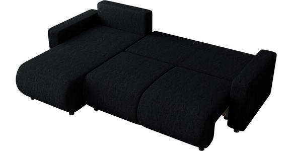 ECKSOFA Schwarz Webstoff  - Schwarz, MODERN, Kunststoff/Textil (150/240cm) - Xora