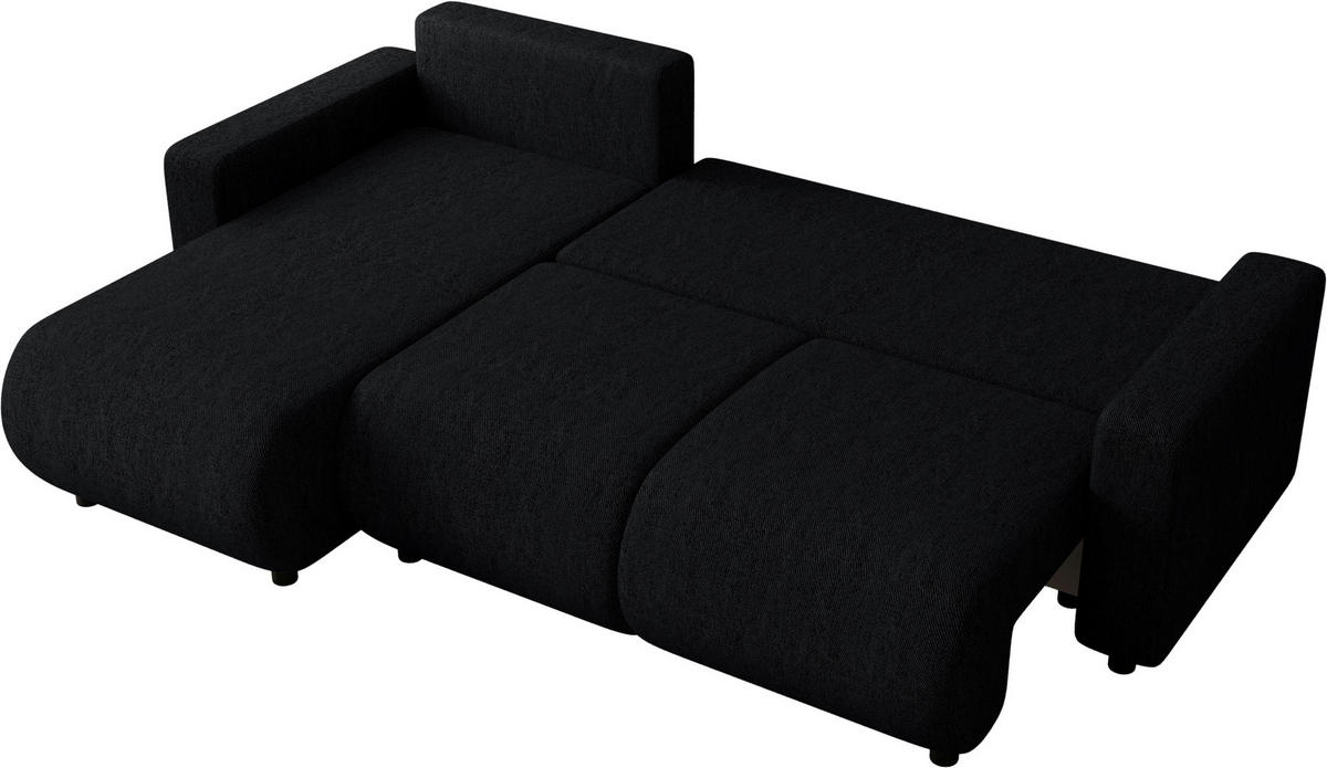 ECKSOFA Schwarz Webstoff  - Schwarz, MODERN, Kunststoff/Textil (150/240cm) - Xora