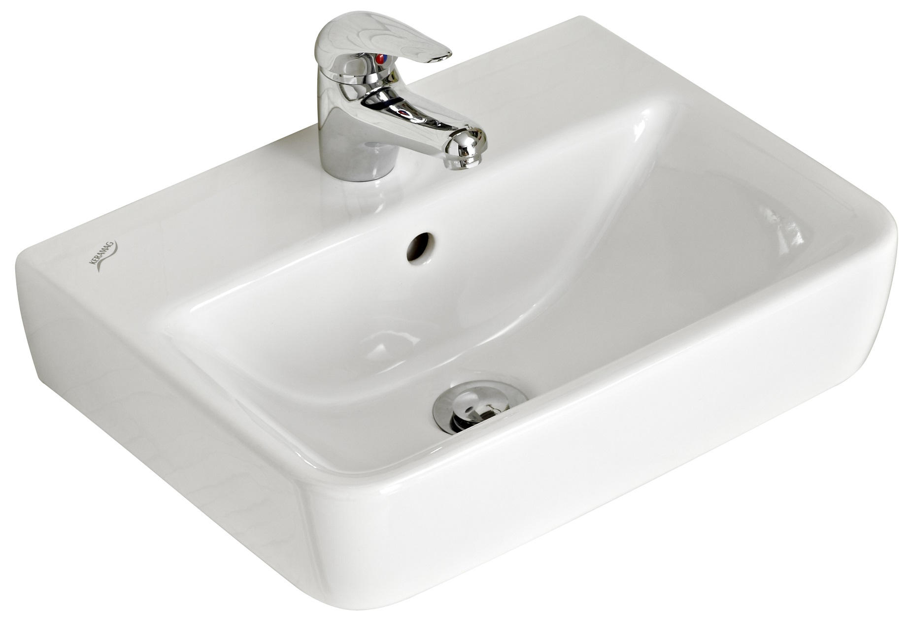 WASCHBECKEN 45/12/34 cm  - Weiß, KONVENTIONELL, Keramik (45/12/34cm) - Xora