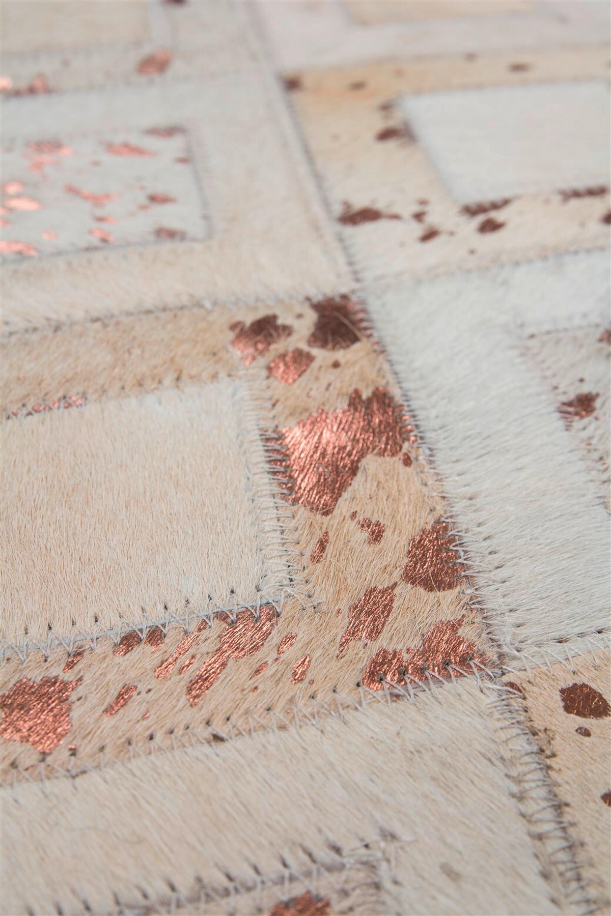 FLACHWEBETEPPICH 80/150 cm Spark 110 Elfenbein Chrom Chromfarben, Beige  - Chromfarben/Beige, Design, Leder/Textil (80/150cm) - Novel