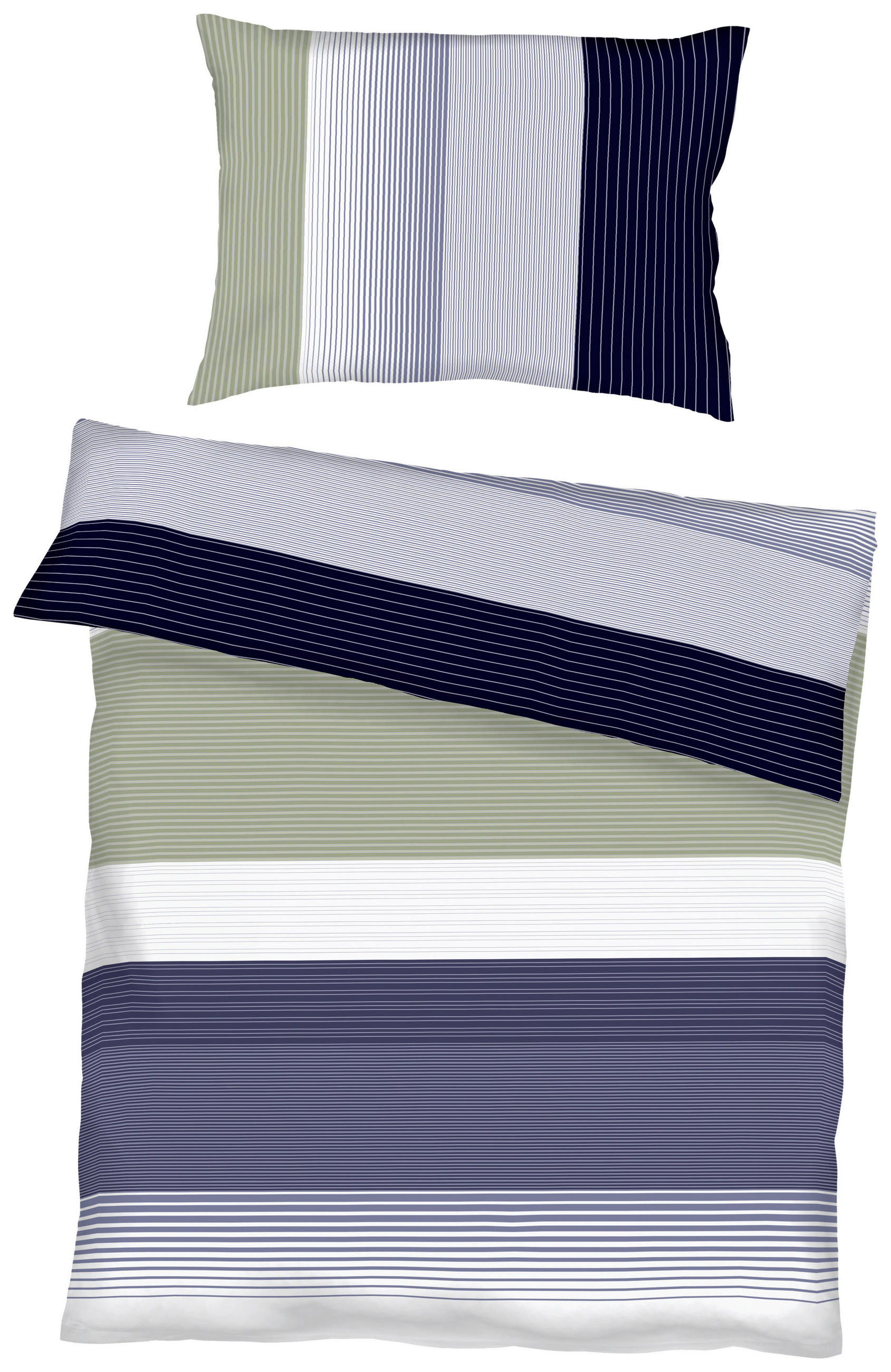BETTWÄSCHE Progress Makosatin 140/200 cm  - Blau, Design, Textil (140/200cm) - Kaeppel