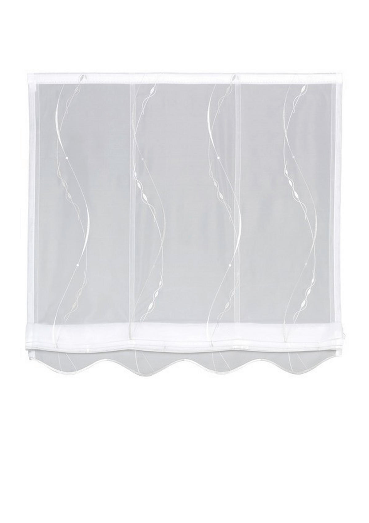 BÄNDCHENROLLO  halbtransparent  140/170 cm    - Silberfarben/Weiß, KONVENTIONELL, Textil (140/170cm)