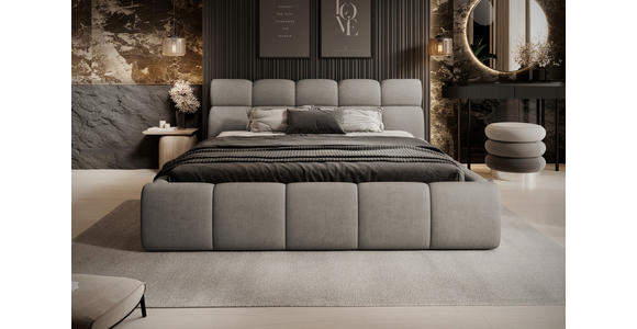 POLSTERBETT 140/200 cm,  in Hellbraun,  - Hellbraun/Schwarz, Design, Kunststoff/Textil (140/200cm) - Esposa