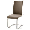 SCHWINGSTUHL  in Lederlook  - Edelstahlfarben/Cappuccino, Design, Textil/Metall (43/103/52cm) - Livetastic