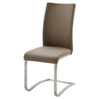 SCHWINGSTUHL  in Lederlook  - Edelstahlfarben/Cappuccino, Design, Textil/Metall (43/103/52cm) - Livetastic