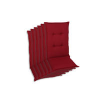 SESSELAUFLAGEN 6er-Set in Kirschrot Uni  - Kirschrot, Basics, Textil (50/7/120cm)