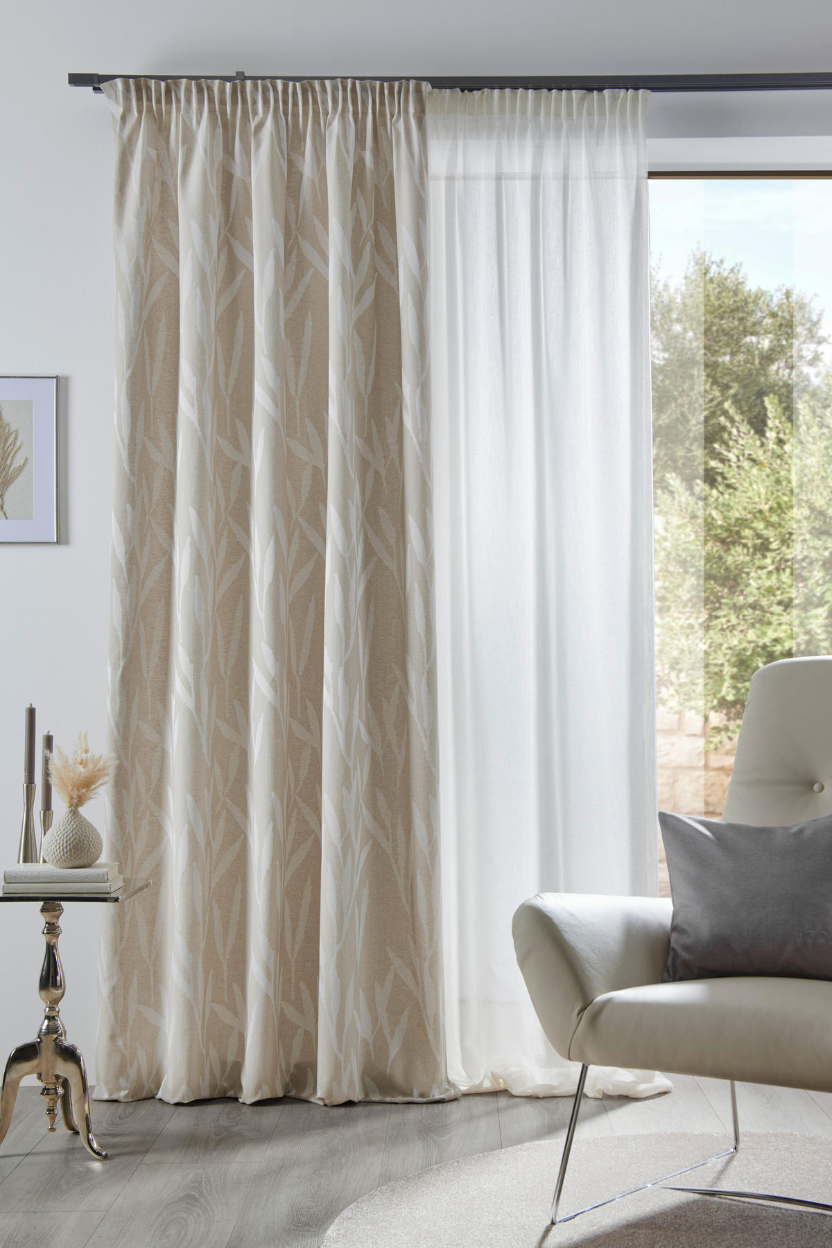 VORHANGSTOFF per lfm blickdicht  - Beige, KONVENTIONELL, Textil (152cm) - Esposa