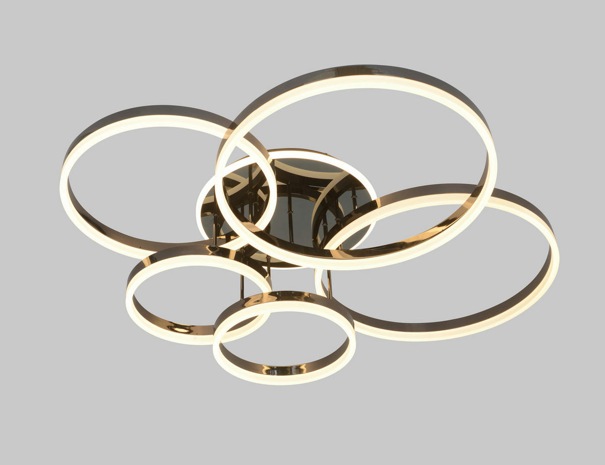 LED-DECKENLEUCHTE 104.50/85.50/21 cm   - Schwarzchrom, Design, Kunststoff/Metall (104.50/85.50/21cm)