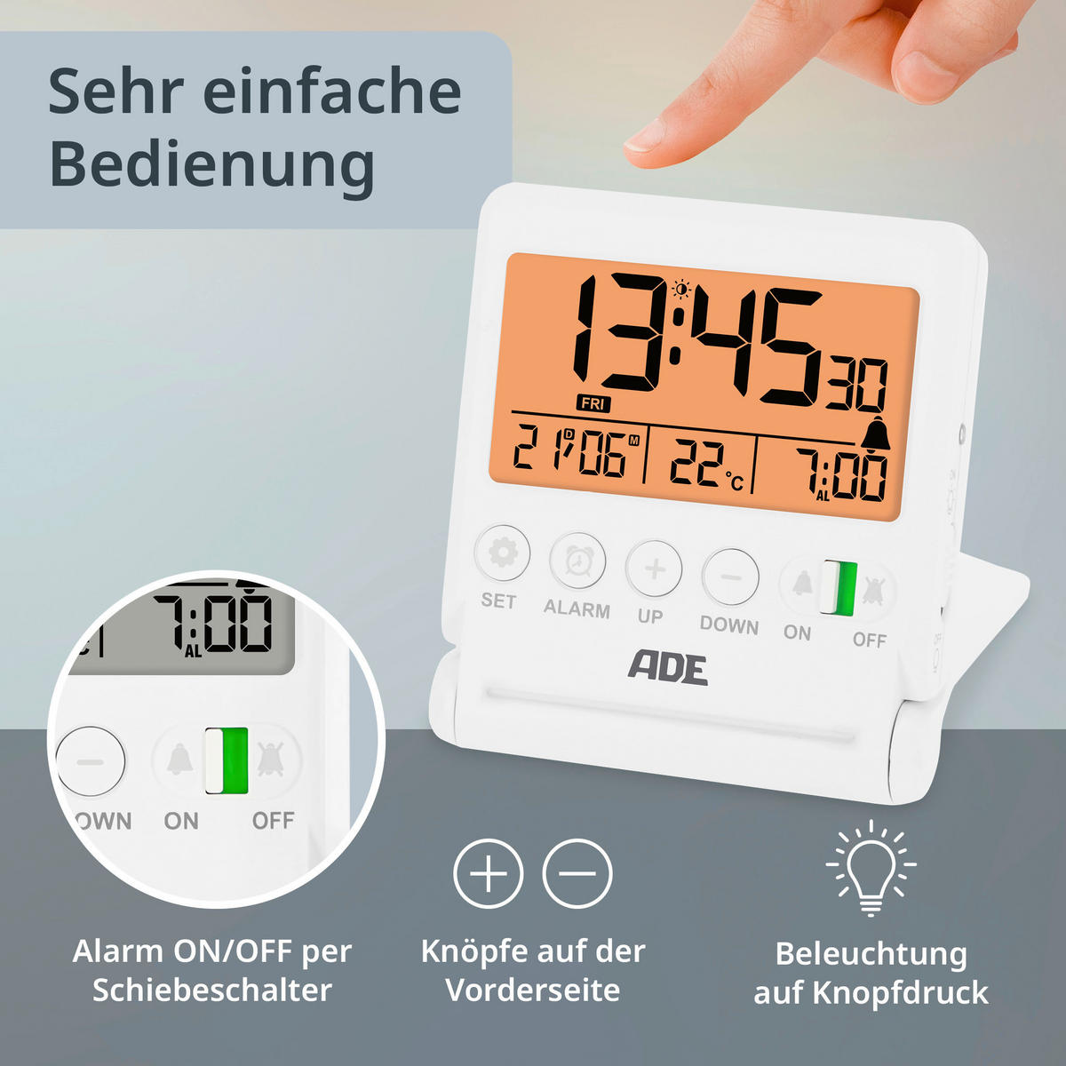 WECKER Weiß  - Weiß, Basics, Kunststoff (8,5/7,5/1,7cm)