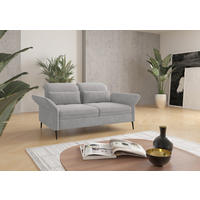 3-SITZER-SOFA in Flachgewebe Hellgrau  - Hellgrau/Schwarz, Konventionell, Textil/Metall (199/92/123cm) - Sit & More
