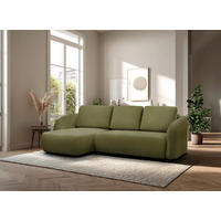 ECKSOFA PORTO Olivgrün  - Schwarz/Olivgrün, Design, Textil (154cm) - MID.YOU