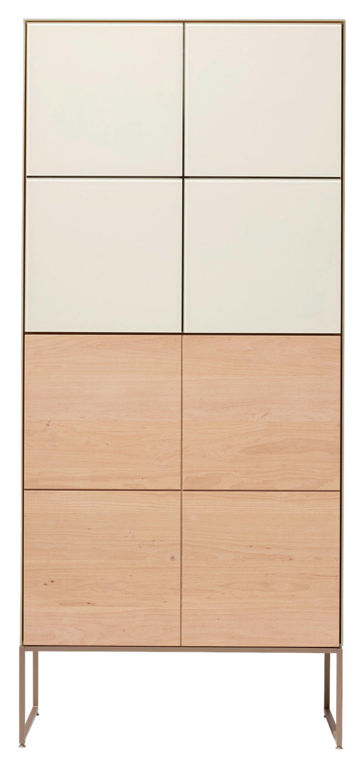 HIGHBOARD Weiß, Erlefarben  66,2/149,3/41,9 cm  - Hellbraun/Erlefarben, KONVENTIONELL, Glas/Holz (66,2/149,3/41,9cm) - TEAM 7
