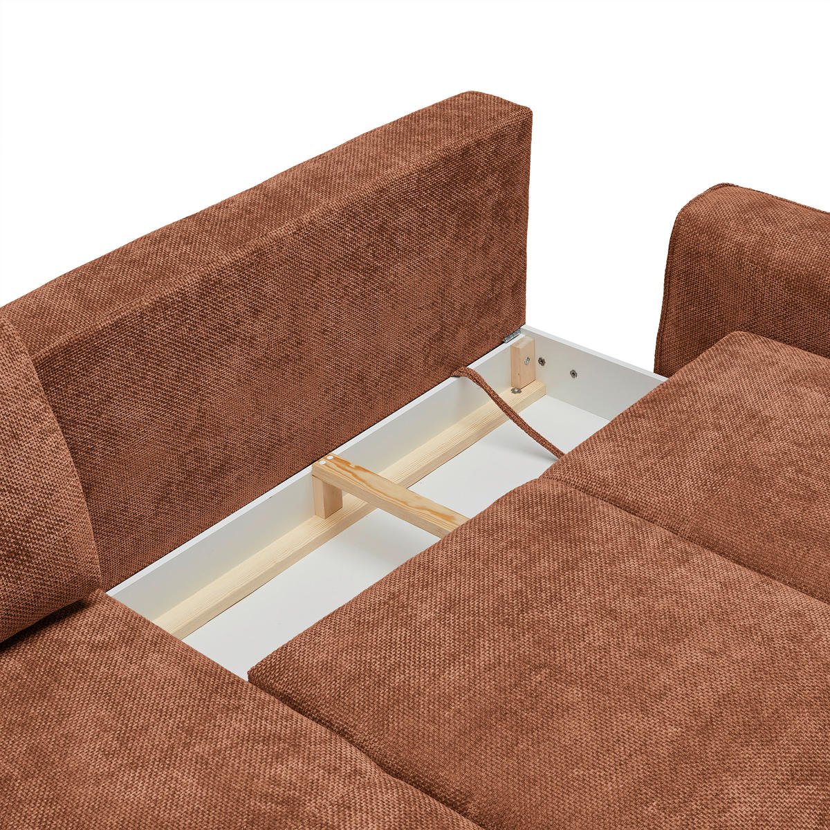 HÖRNSOFFA i vävt tyg terrakotta  - svart/terrakotta, Modern, metall/textil (164/255cm) - MID.YOU