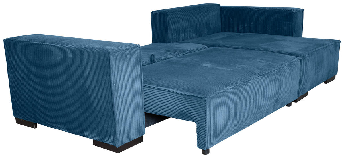 ECKSOFA in Cord Blau  - Blau/Braun, KONVENTIONELL, Holz/Textil (230/190cm) - Carryhome