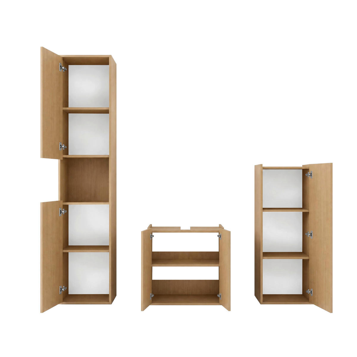 WASCHBECKENUNTERSCHRANK 60/62/35 cm  - Eichefarben/Schwarz, Trend, Holzwerkstoff/Kunststoff (60/62/35cm) - MID.YOU