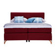 BOXSPRINGBETT 140/200 cm  in Rot  - Rot/Kupferfarben, KONVENTIONELL, Textil/Metall (140/200cm) - Esposa