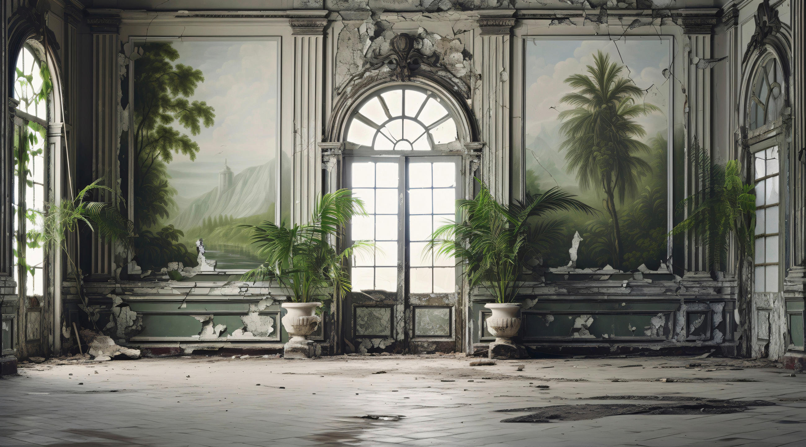 Euroart Aluminiumbild Abandoned Villa Iii Mehrfarbig 180x100x2 cm