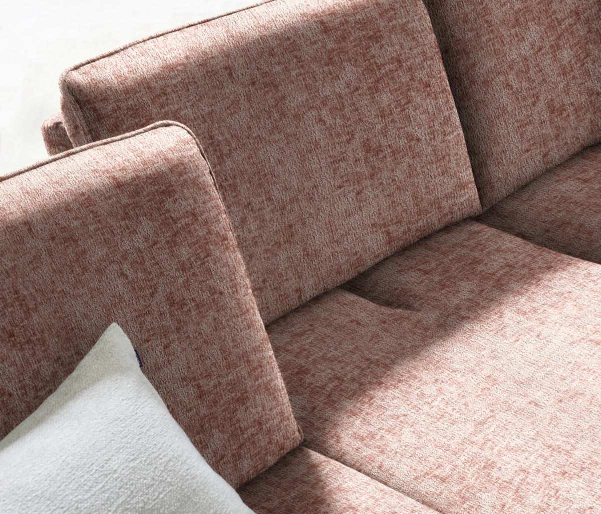 ECKSOFA in Chenille Altrosa  - Anthrazit/Altrosa, Design, Textil/Metall (310/160cm) - Joop!