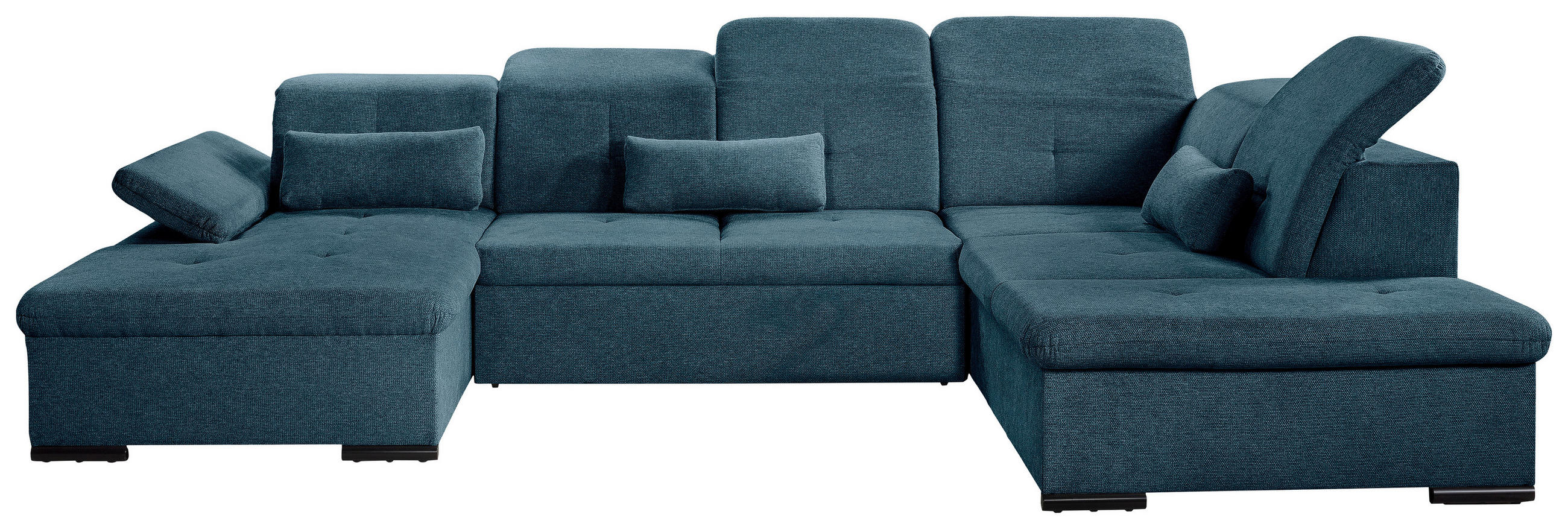 WOHNLANDSCHAFT Dunkelblau Chenille  - Dunkelblau/Grau, KONVENTIONELL, Kunststoff/Textil (240/340/188cm) - Carryhome