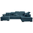 WOHNLANDSCHAFT  in Chenille Dunkelblau  - Dunkelblau/Grau, KONVENTIONELL, Kunststoff/Textil (240/340/188cm) - Carryhome