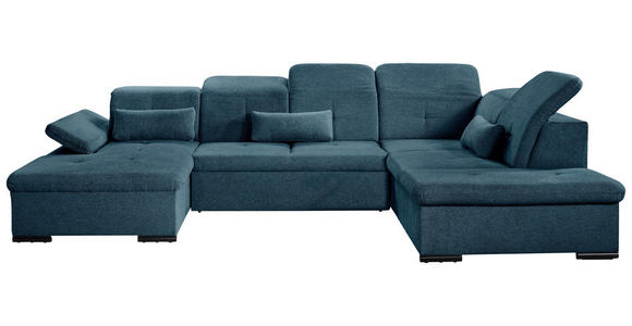 WOHNLANDSCHAFT  in Chenille Dunkelblau  - Dunkelblau/Grau, KONVENTIONELL, Kunststoff/Textil (240/340/188cm) - Carryhome