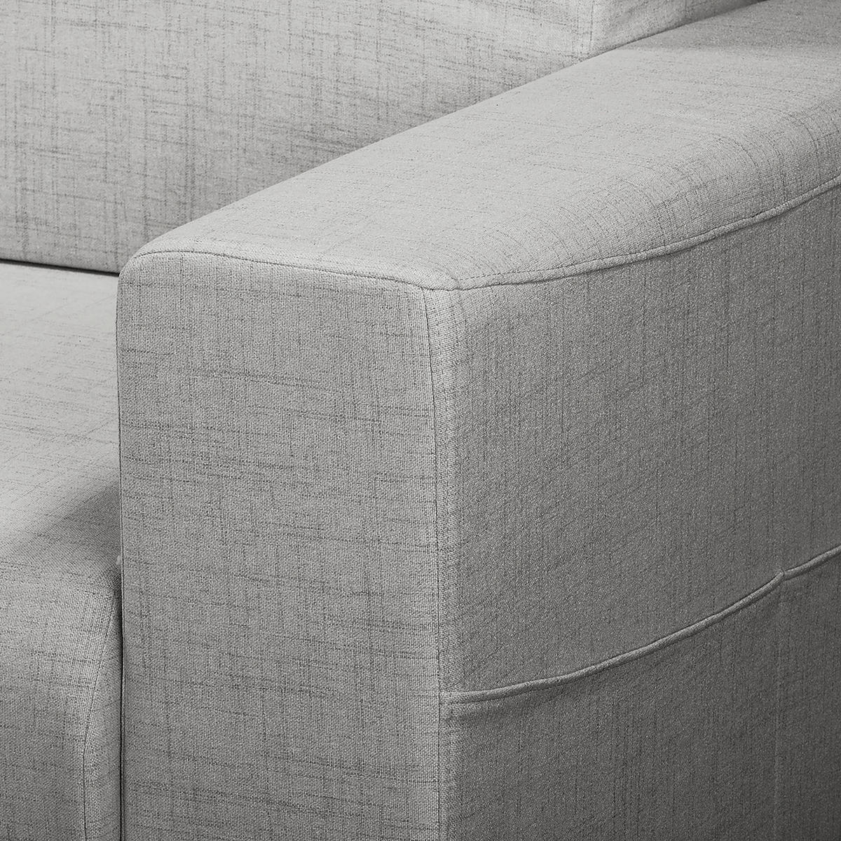ECKSOFA Bella Grau Textilgeflecht  - Wengefarben/Grau, Design, Holz/Textil (257/174cm) - Livetastic