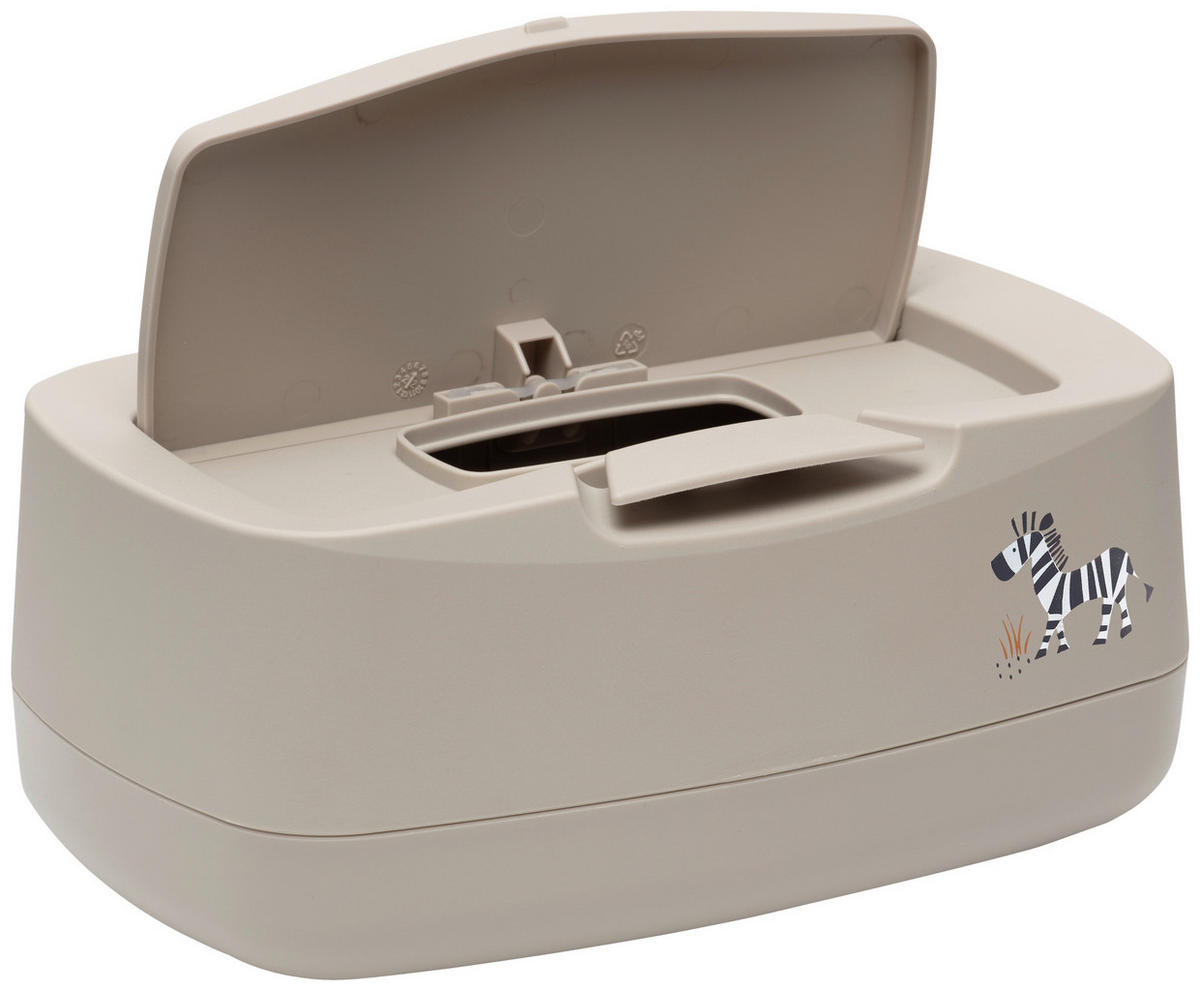 FEUCHTTÜCHER-BOX STEPPE  - Taupe, Basics, Kunststoff (21/13/9cm) - Bebe Jou