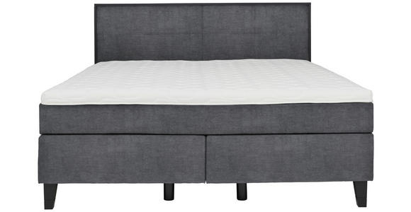 BOXSPRINGBETT 160/200 cm  in Anthrazit  - Anthrazit/Schwarz, Design, Holz/Textil (160/200cm) - Hom`in