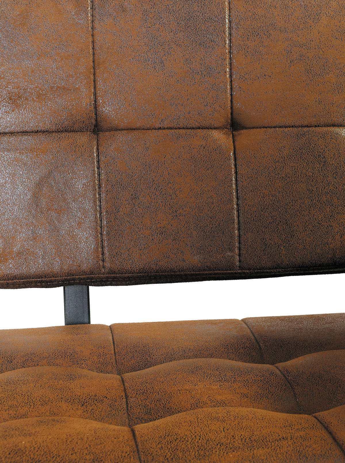 ECKBANK in Metall, Textil Braun  - Schwarz/Braun, Modern, Textil/Metall (134/185cm) - MID.YOU