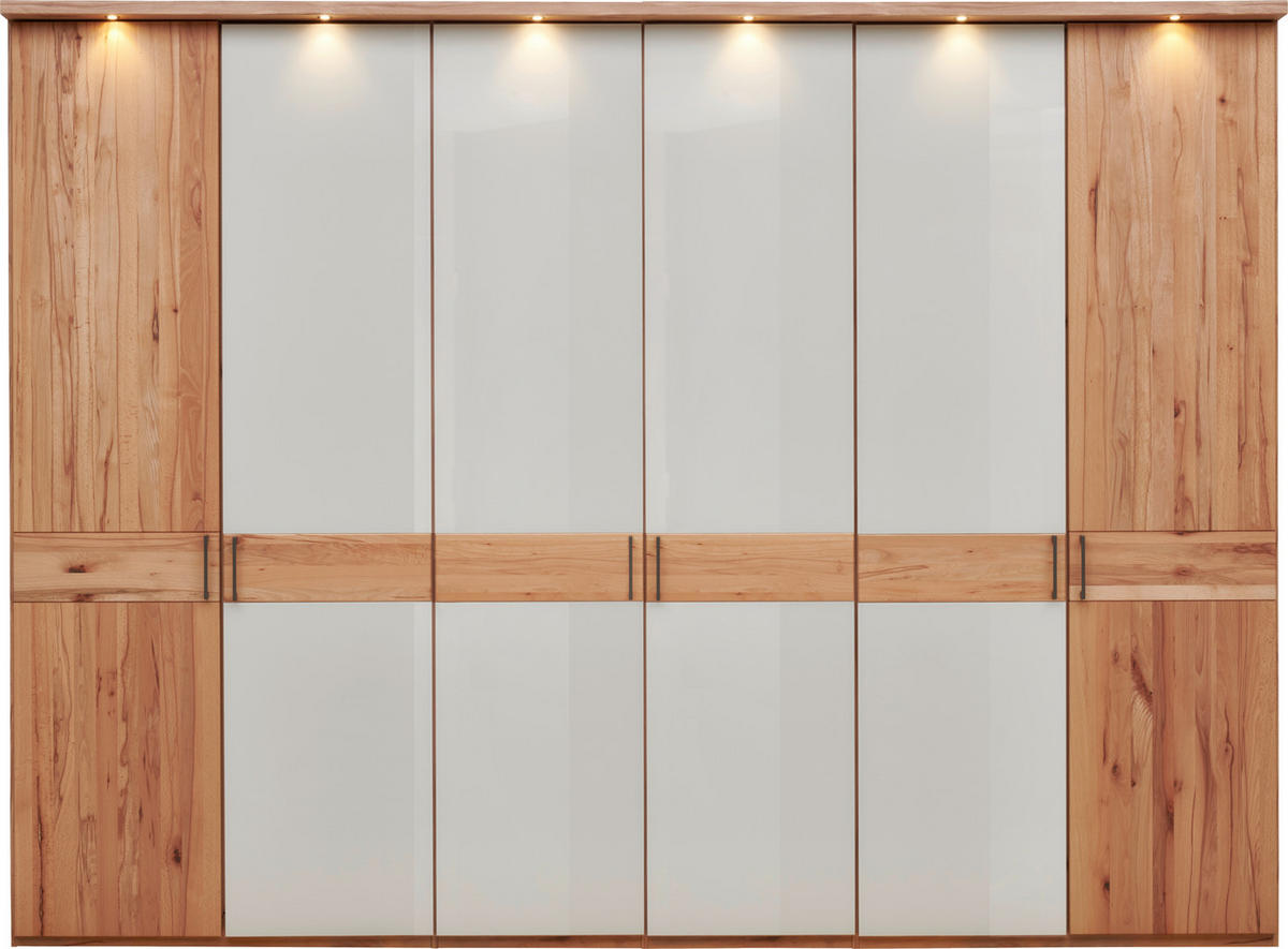 DREHTÜRENSCHRANK  in Kernbuche  - Schieferfarben/Kernbuche, KONVENTIONELL, Glas/Holz (300/216/58cm) - Venda